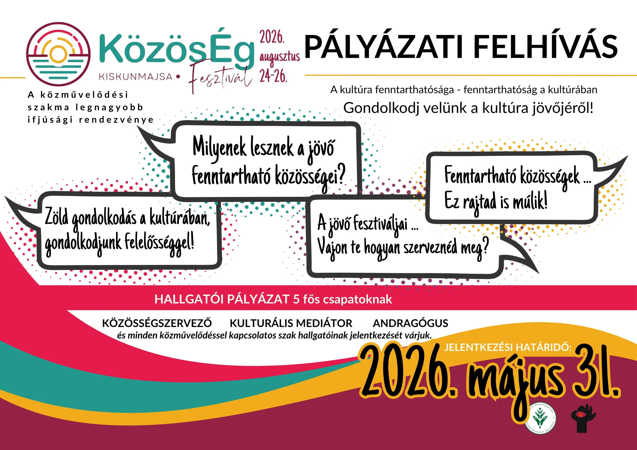 Módosult a KözösÉg Fesztivál 2026 hallgatói pályázatának benyújtási határideje